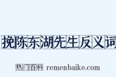 挽陈东湖先生反义词是什么意思的图片